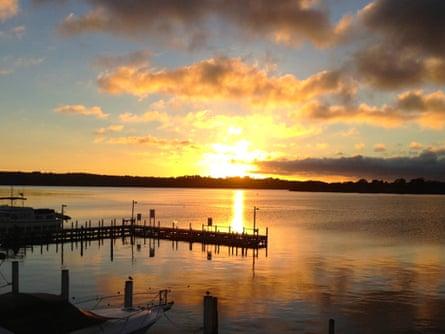 Gippsland lakes sunrise at Metung.